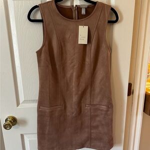 a new day Taupe Faux Suede Mini Dress